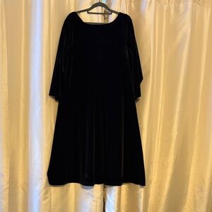 Talbot’s Black Velvet A-line Dress, 16W